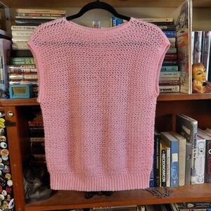 Vintage homemade baby pink sweater vest.